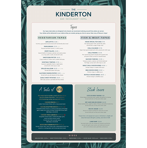 Tapas Menu